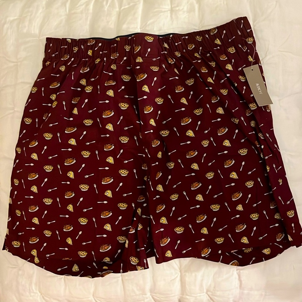 J Crew Holiday Men’s Boxers Medium Turkey Pie